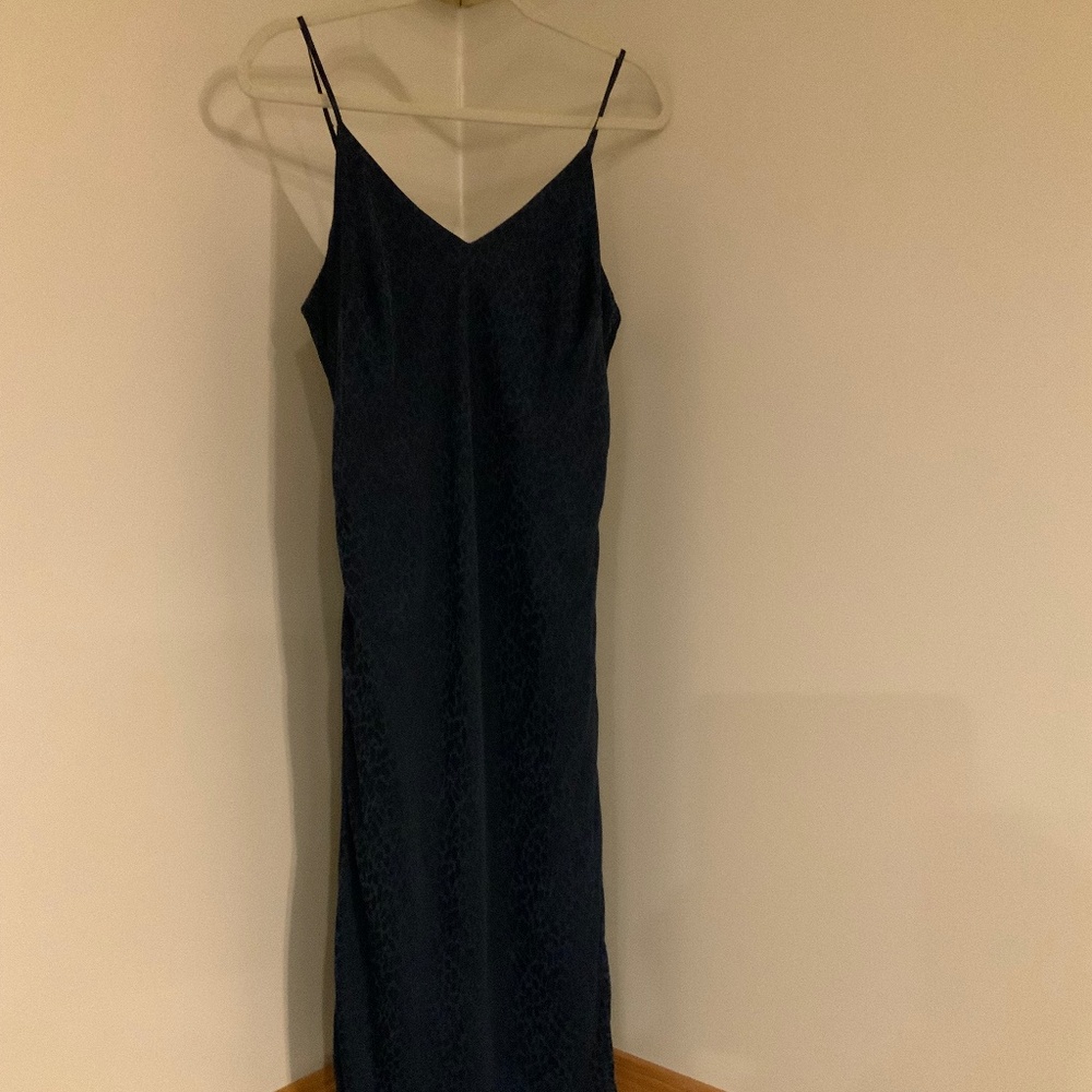 A New Day Blue L Slip Dress Adjustable Straps Coquette Coastal Scandi Cottage